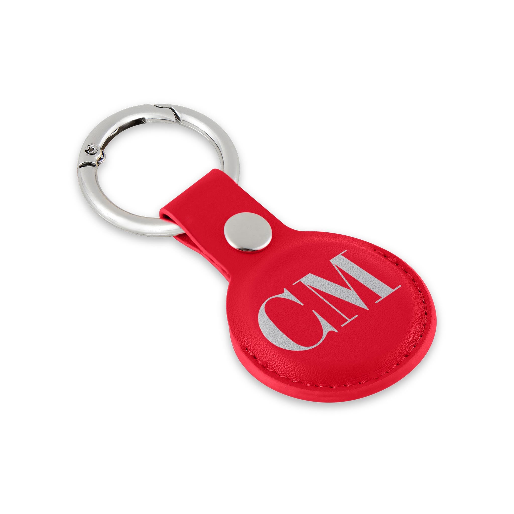 Personalised AirTag Case Keyring Holder Keychain Holder for Air Tag Tracking Device Monogram Initials on Red