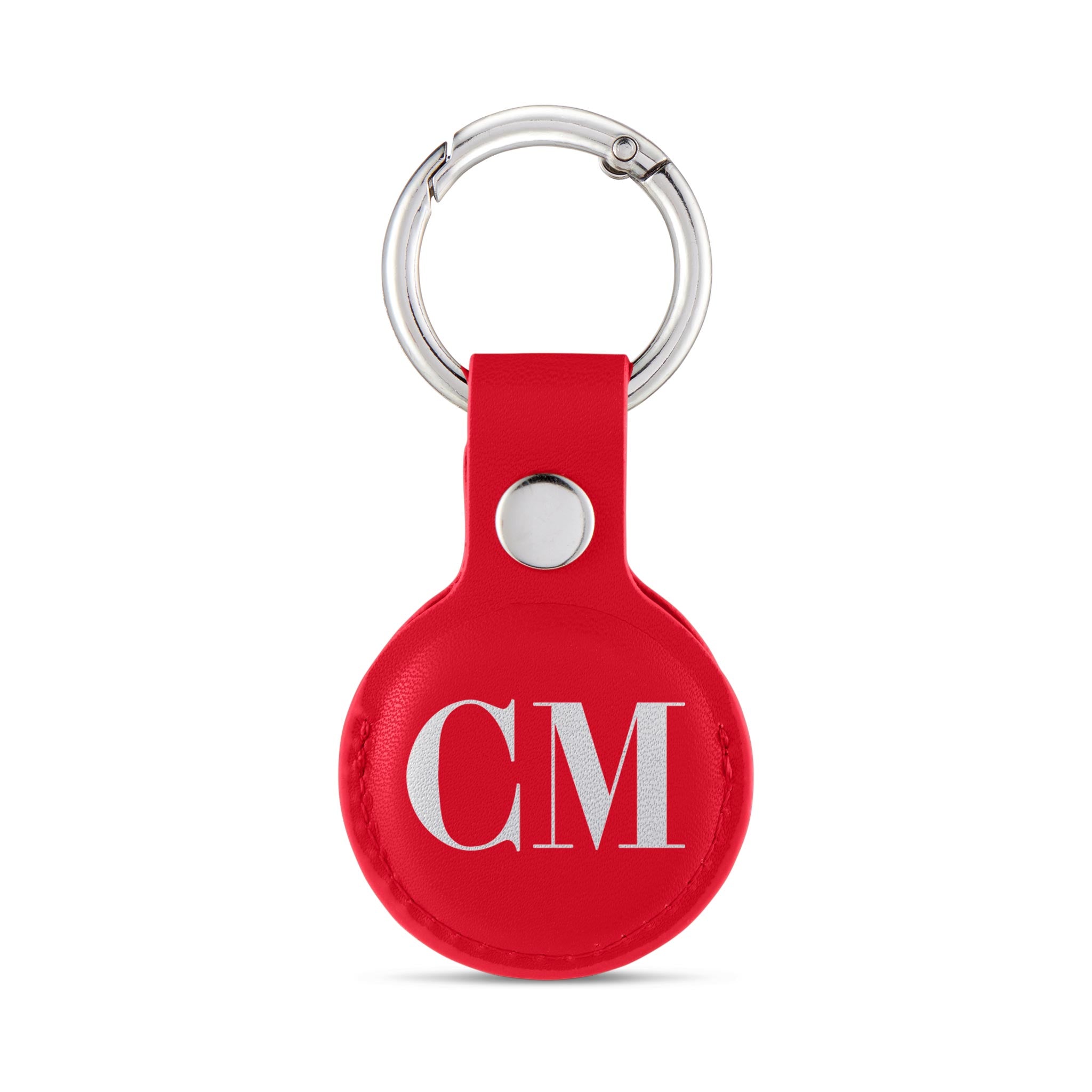 Personalised AirTag Case Keyring Holder Keychain Holder for Air Tag Tracking Device Monogram Initials on Red