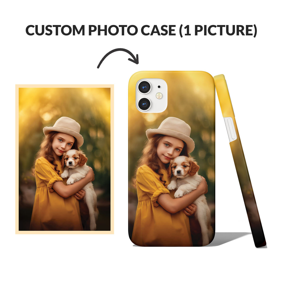 Custom Photo Phone Case, Personalised Picture Image Customized Design Unique Photo Gift - Single Photo