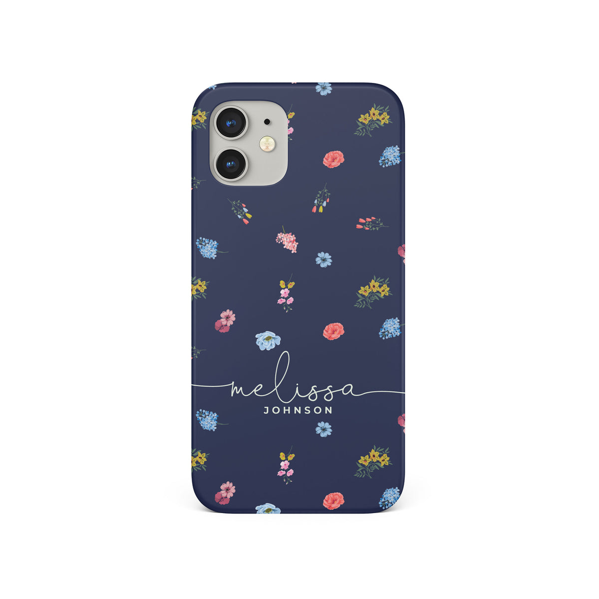 Personalised Hard Phone Case Custom Name Red Poppy Flowers