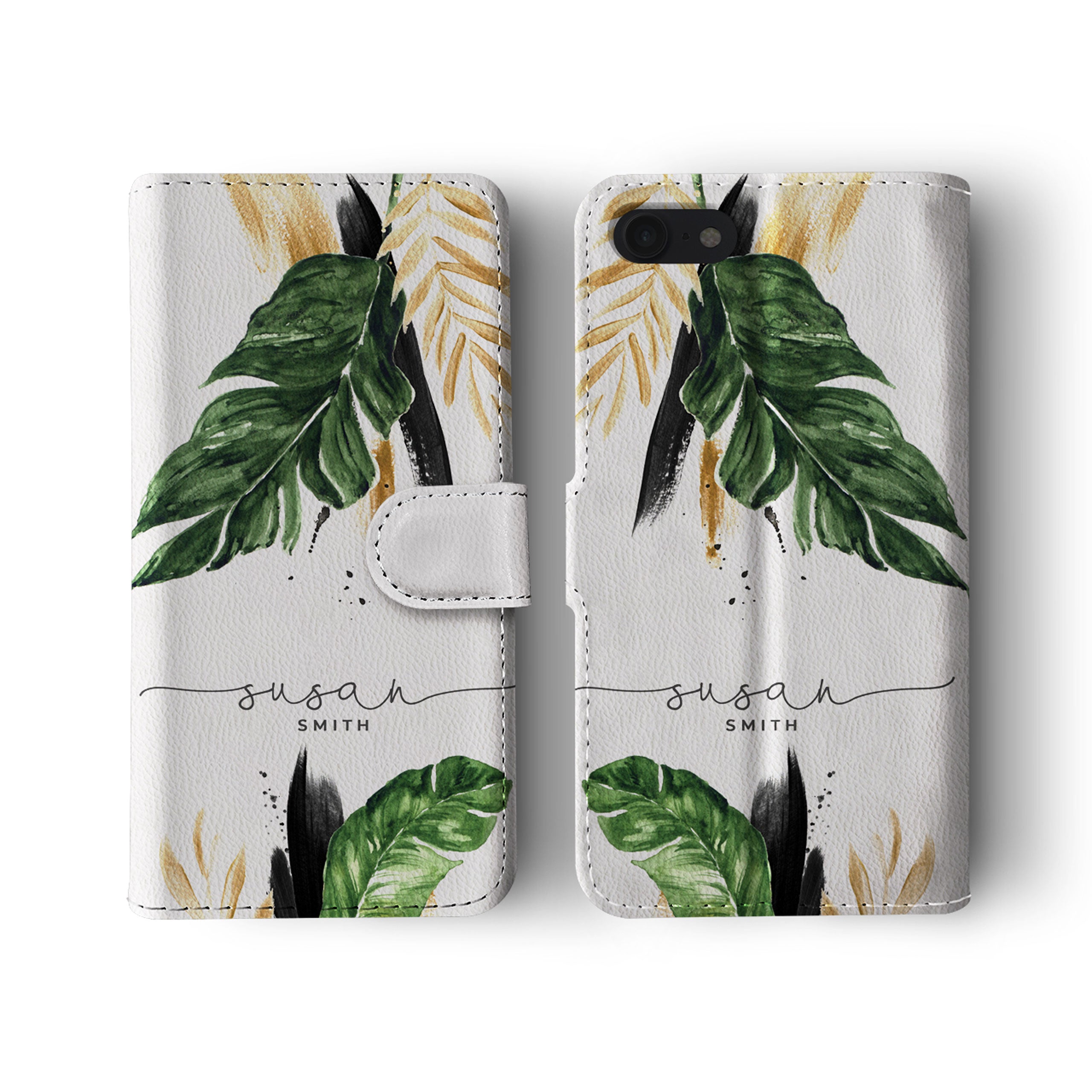 Personalised Wallet Flip Phone Case Custom Name
