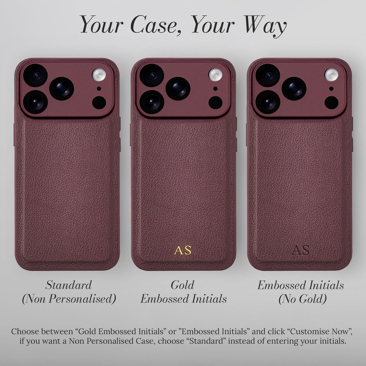 Your case, your way - personalisation options