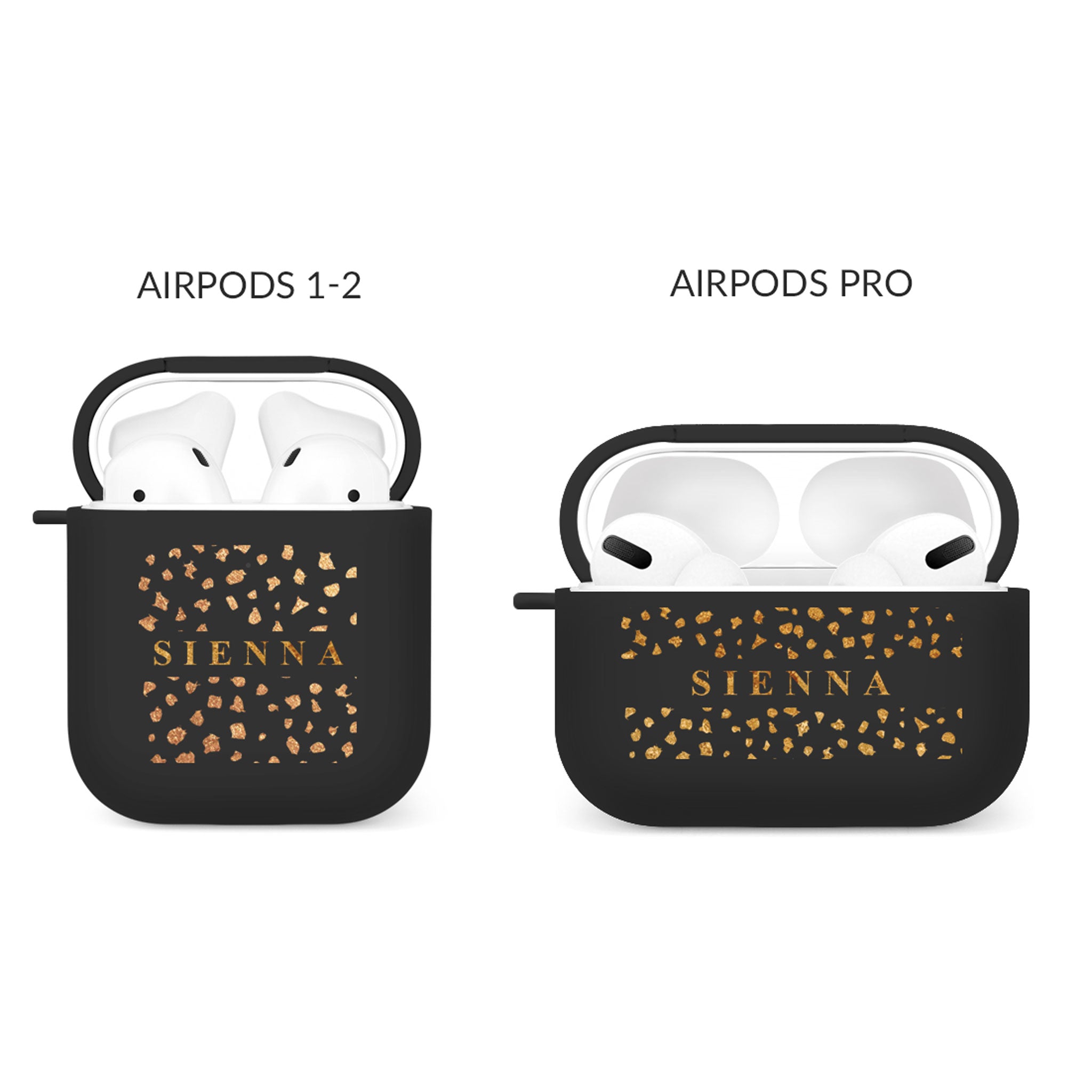 Personalised Soft AirPods Case Cover Custom Name Gold Animal Print Leopard Cheetah