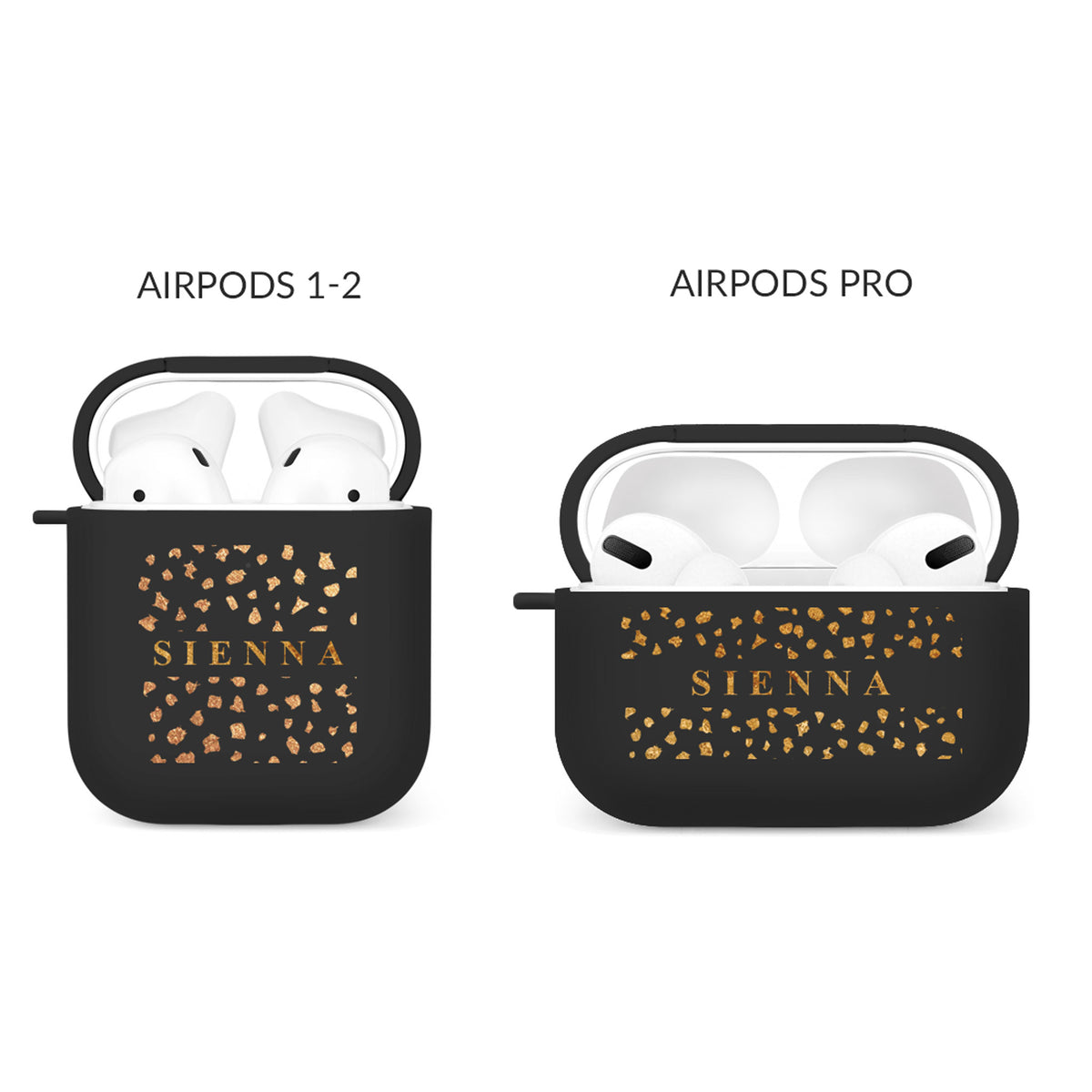 Personalised Soft AirPods Case Cover Custom Name Gold Animal Print Leopard Cheetah