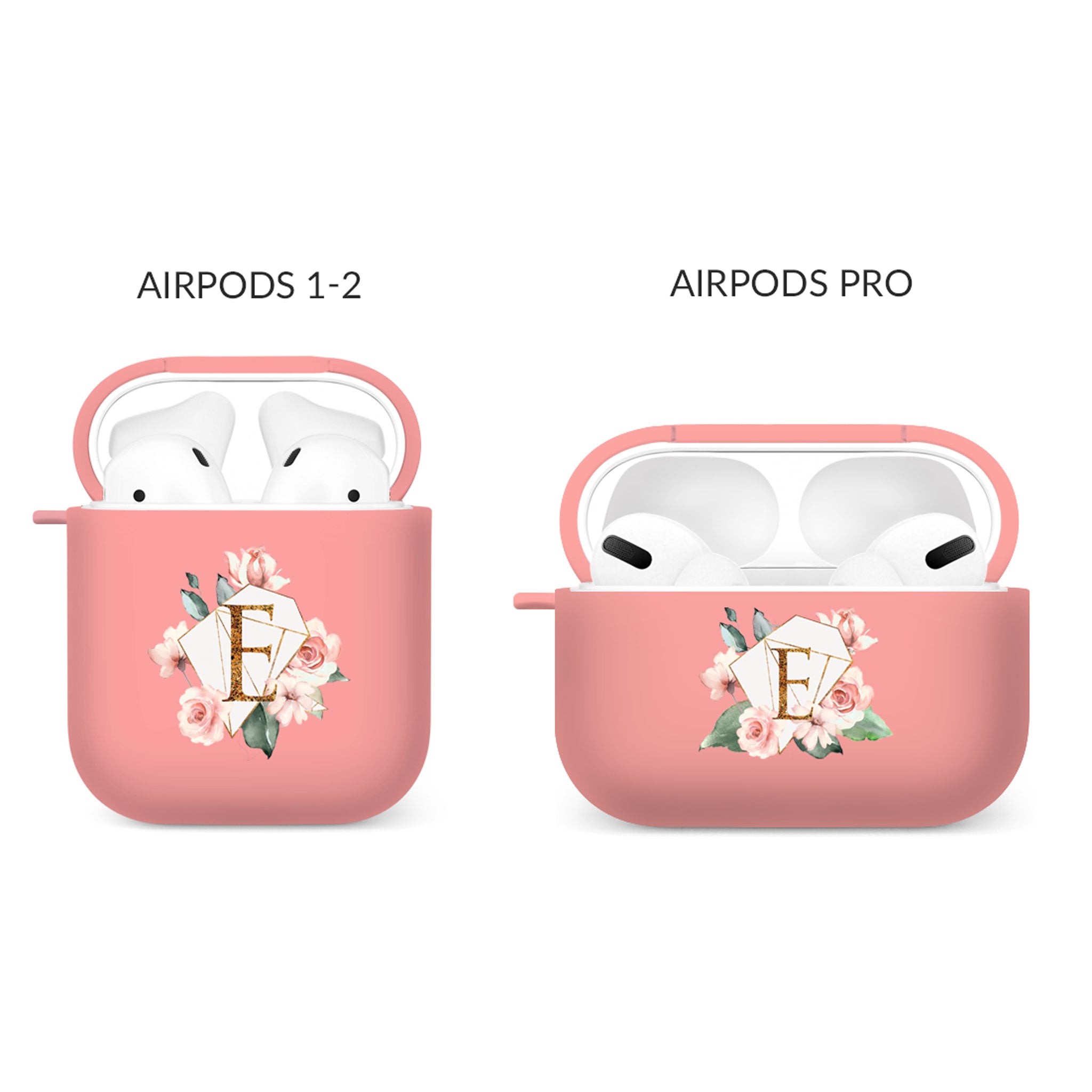 Personalised Soft AirPods Case Cover Custom Name English Roses Gold Monogram