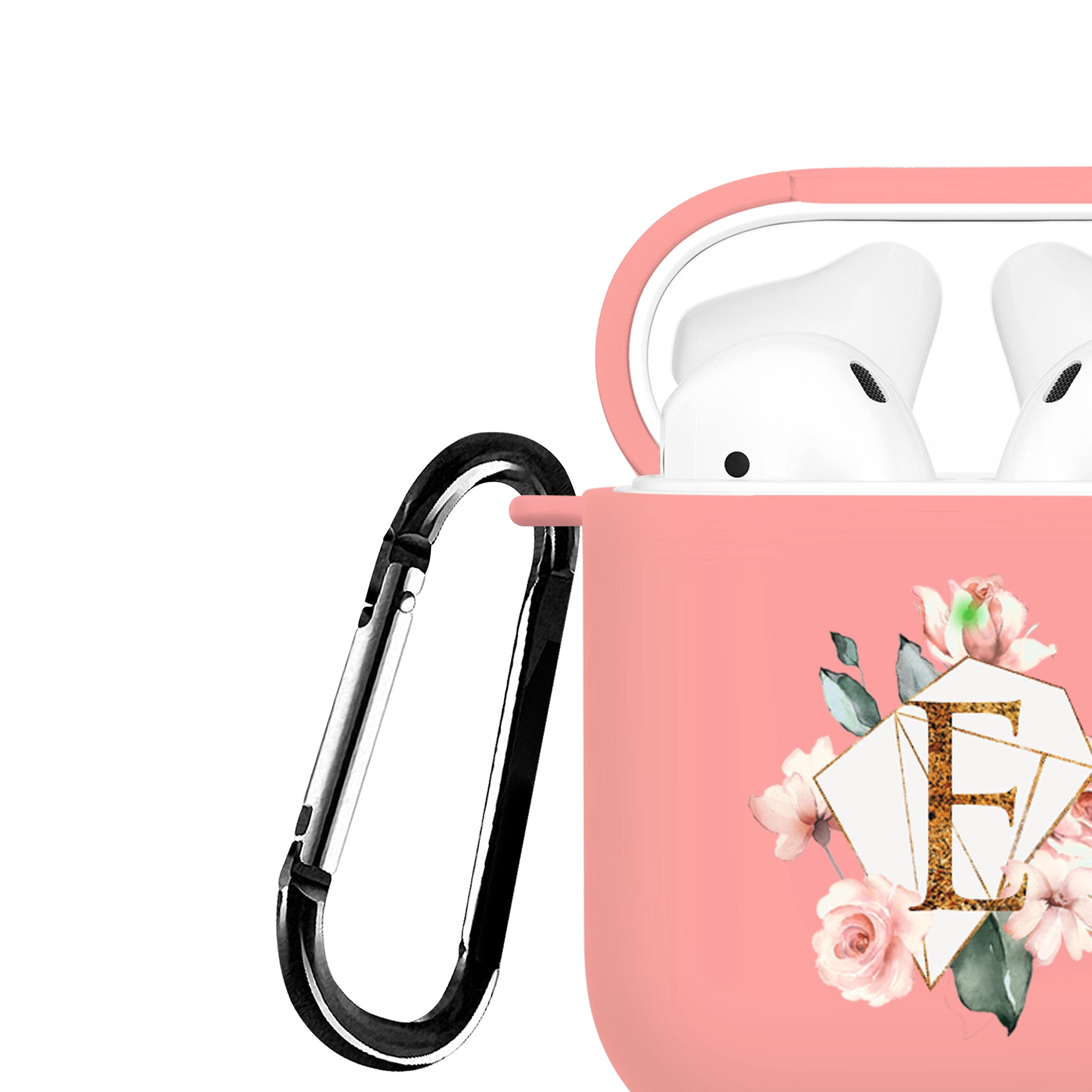 Personalised Soft AirPods Case Cover Custom Name English Roses Gold Monogram
