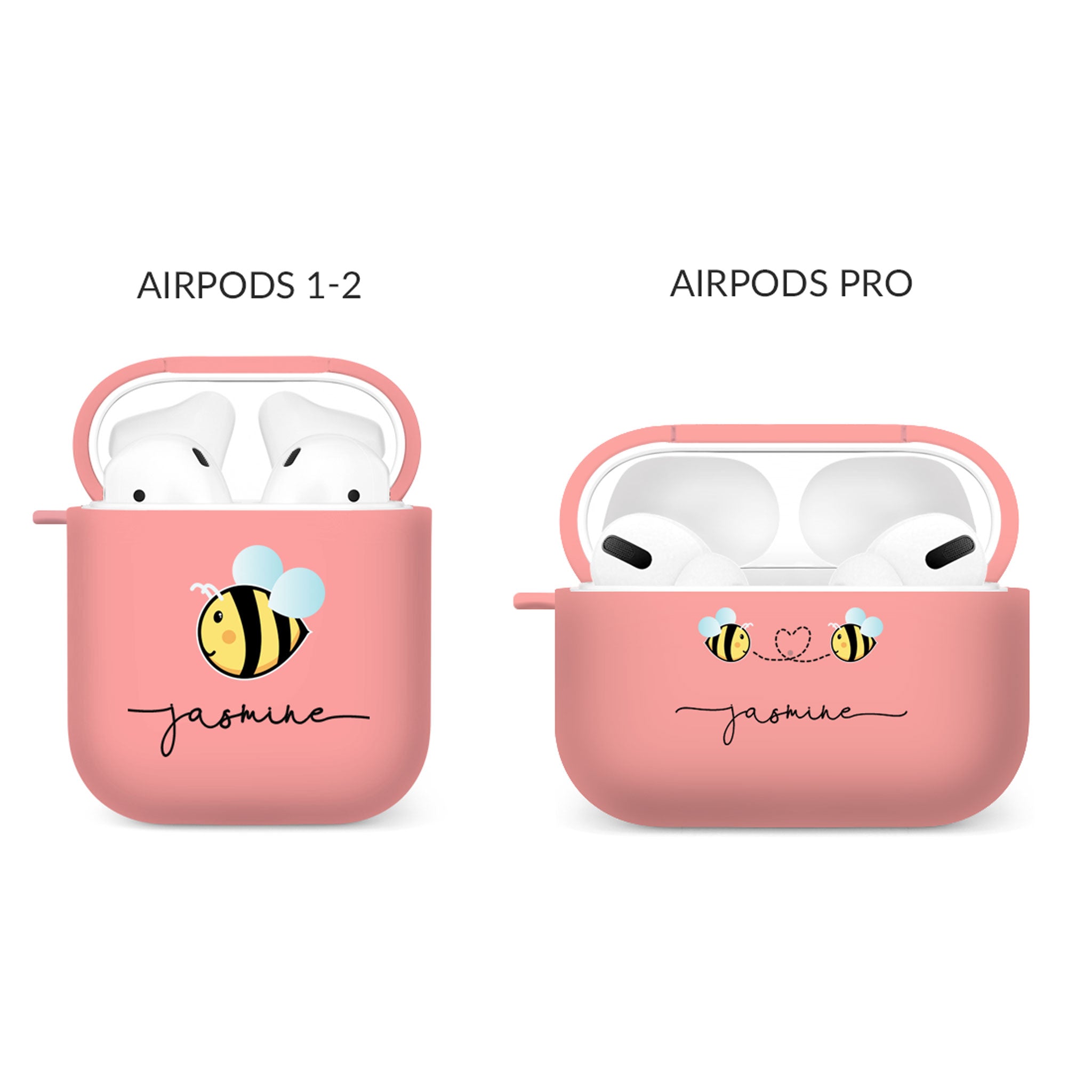 Personalised Soft AirPods Case Cover Custom Name Bumblebee Busy Bee