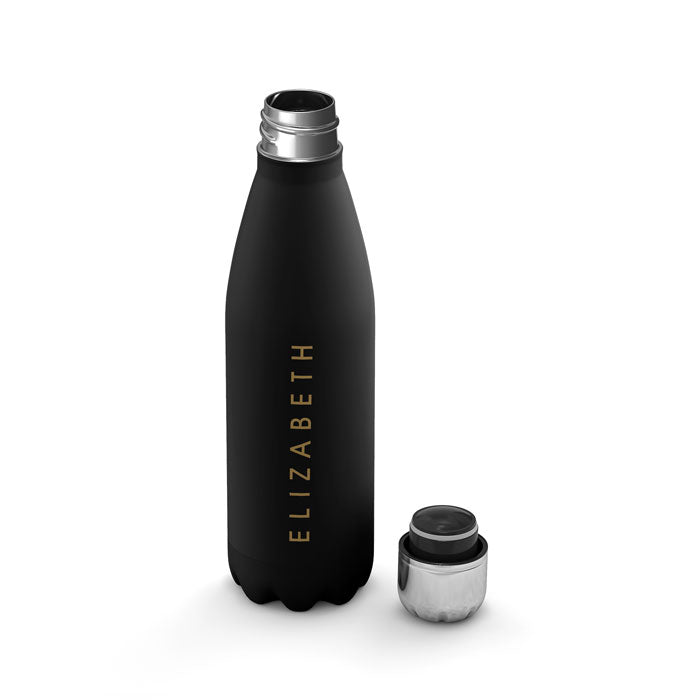 Personalised Water Bottle - Name on Black