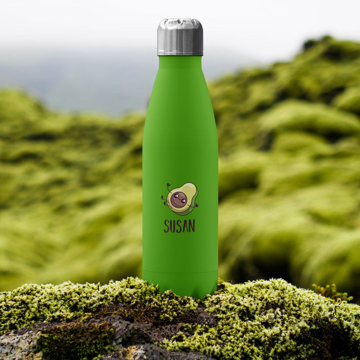 Personalised Water Bottle - Avocado Baby Cute Kawaii