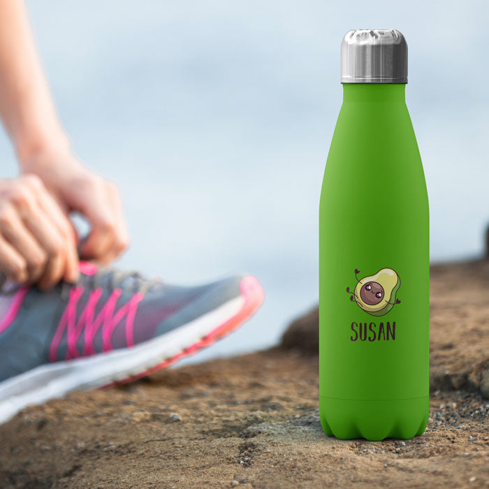 Personalised Water Bottle - Avocado Baby Cute Kawaii
