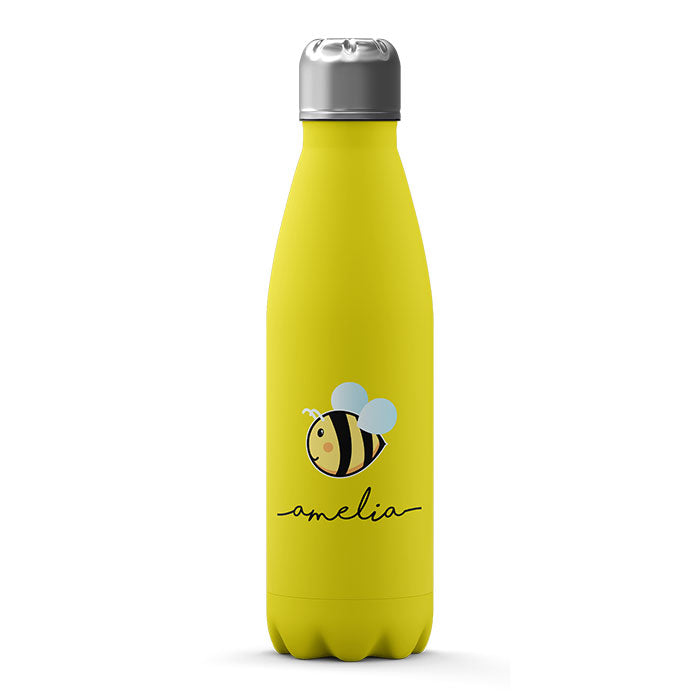 Personalised Water Bottle - Honey Bee Yellow