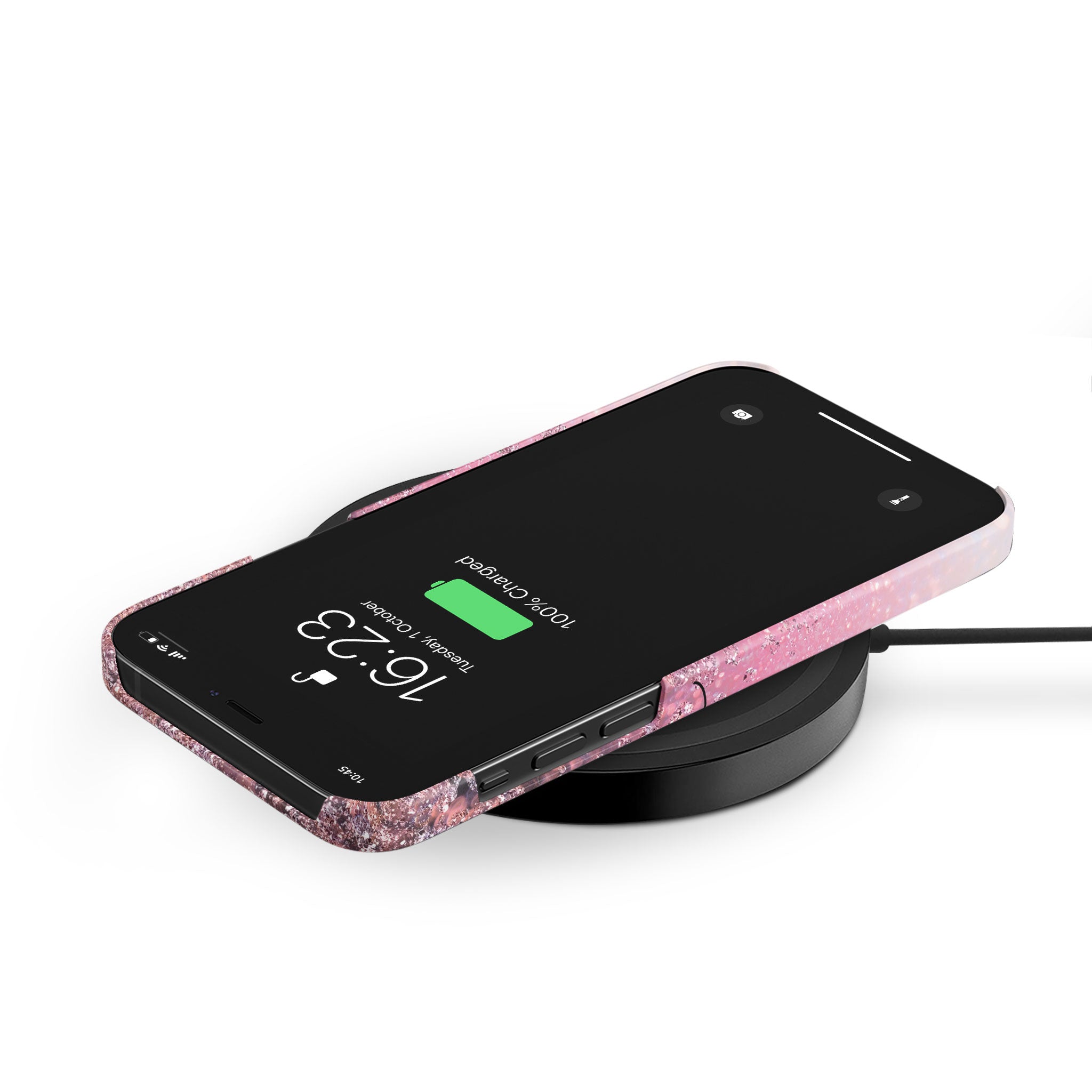 Personalised Hard Phone Case Sequins Pink Gradient Glitter