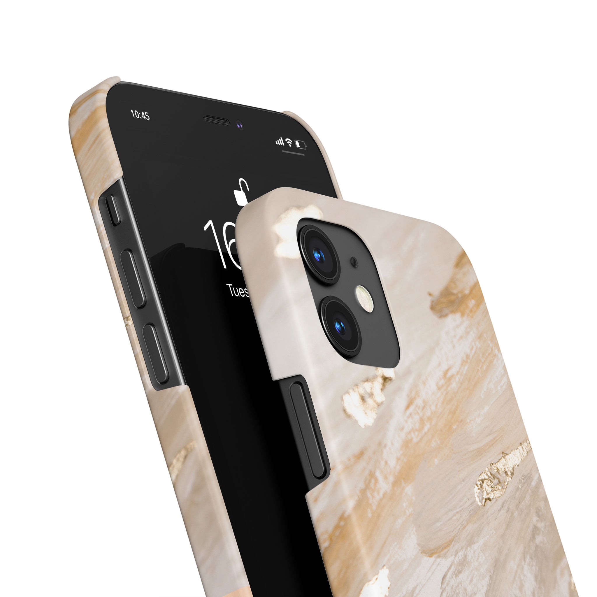 Personalised Hard Phone Case Marble Gold Foil Biedge