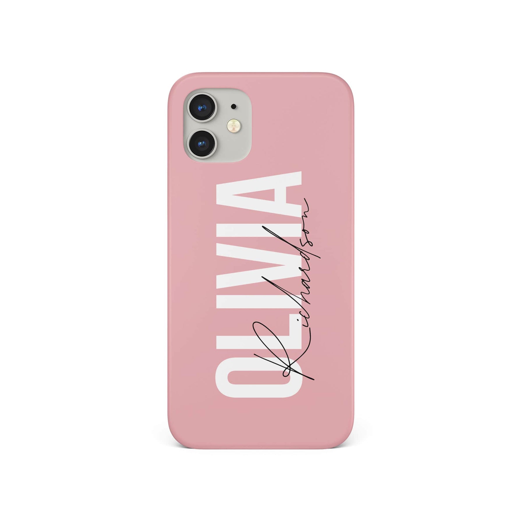 Personalised Hard Phone Case Custom Name White Pink