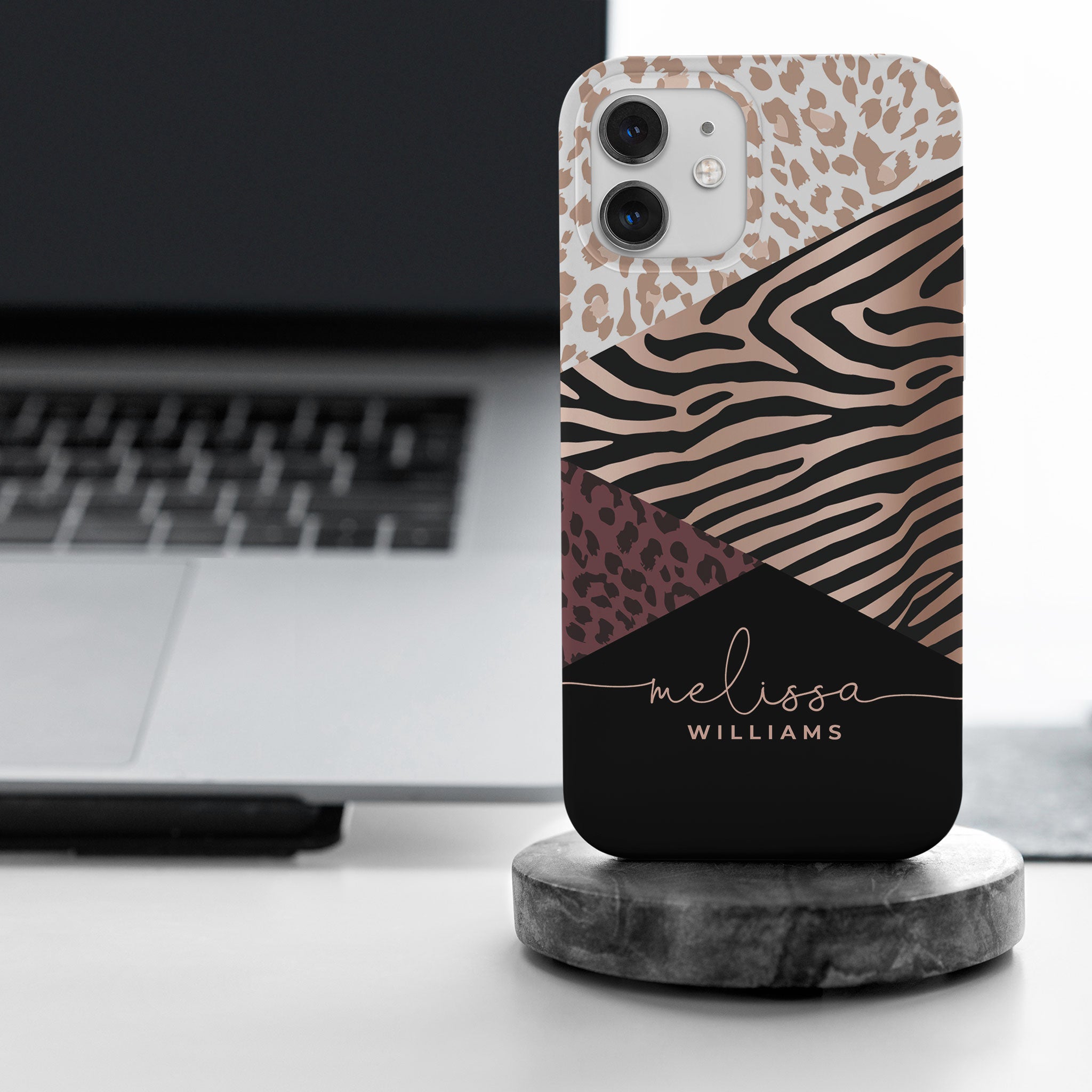 Personalised Hard Phone Case Animal Print Tiger Leopard Cheetah