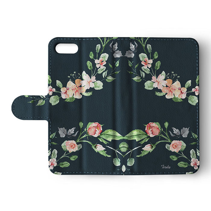 Wallet Flip Case Blossom Branch Spring Peach Roses