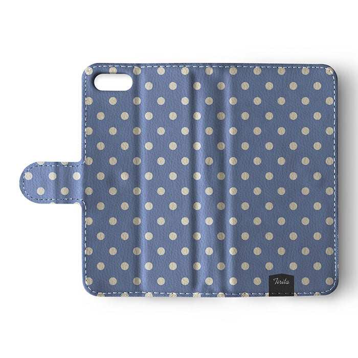 Wallet Flip Case Polka Dot Classic Blue White