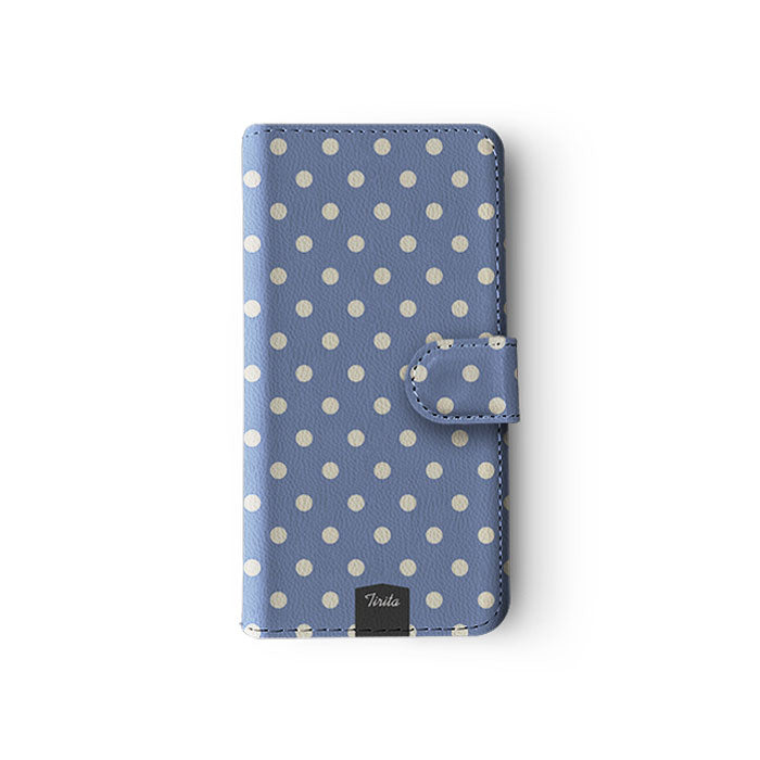 Wallet Flip Case Polka Dot Classic Blue White