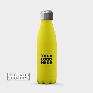 Yellow 500ml insulated bottle with your logo printed