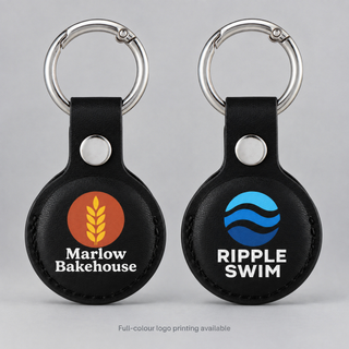 Full-colour logo printing on black AirTag holders