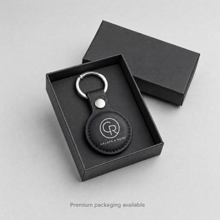 Custom logo AirTag holder in premium black gift box