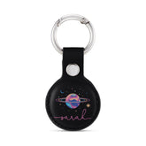 Personalised AirTag Case Keyring Holder Keychain Holder for Air Tag Tracking Device Planet Colourful Space on Black