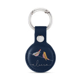 Personalised AirTag Case Keyring Holder Keychain Holder for Air Tag Tracking Device Birds Name Handwritten on Blue