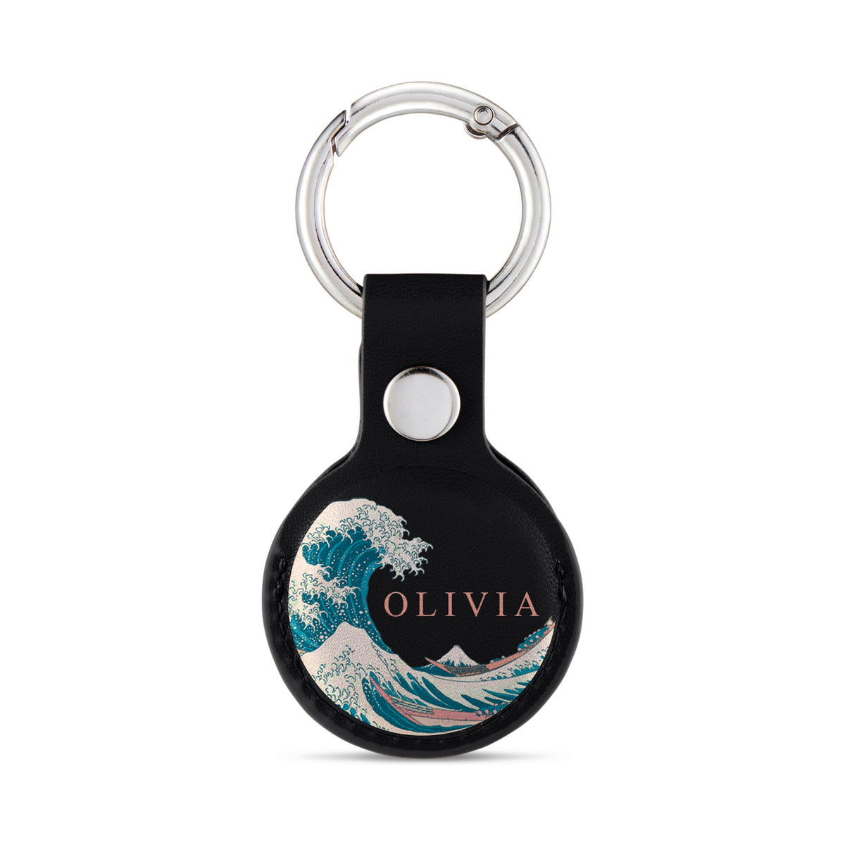 Personalised AirTag Case Keyring Holder Keychain Holder for Air Tag Tracking Device The Great Wave off Kanagawa Hokusai