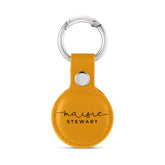 Personalised AirTag Case Keyring Holder Keychain Holder for Air Tag Tracking Device Name Handwritten on Yellow