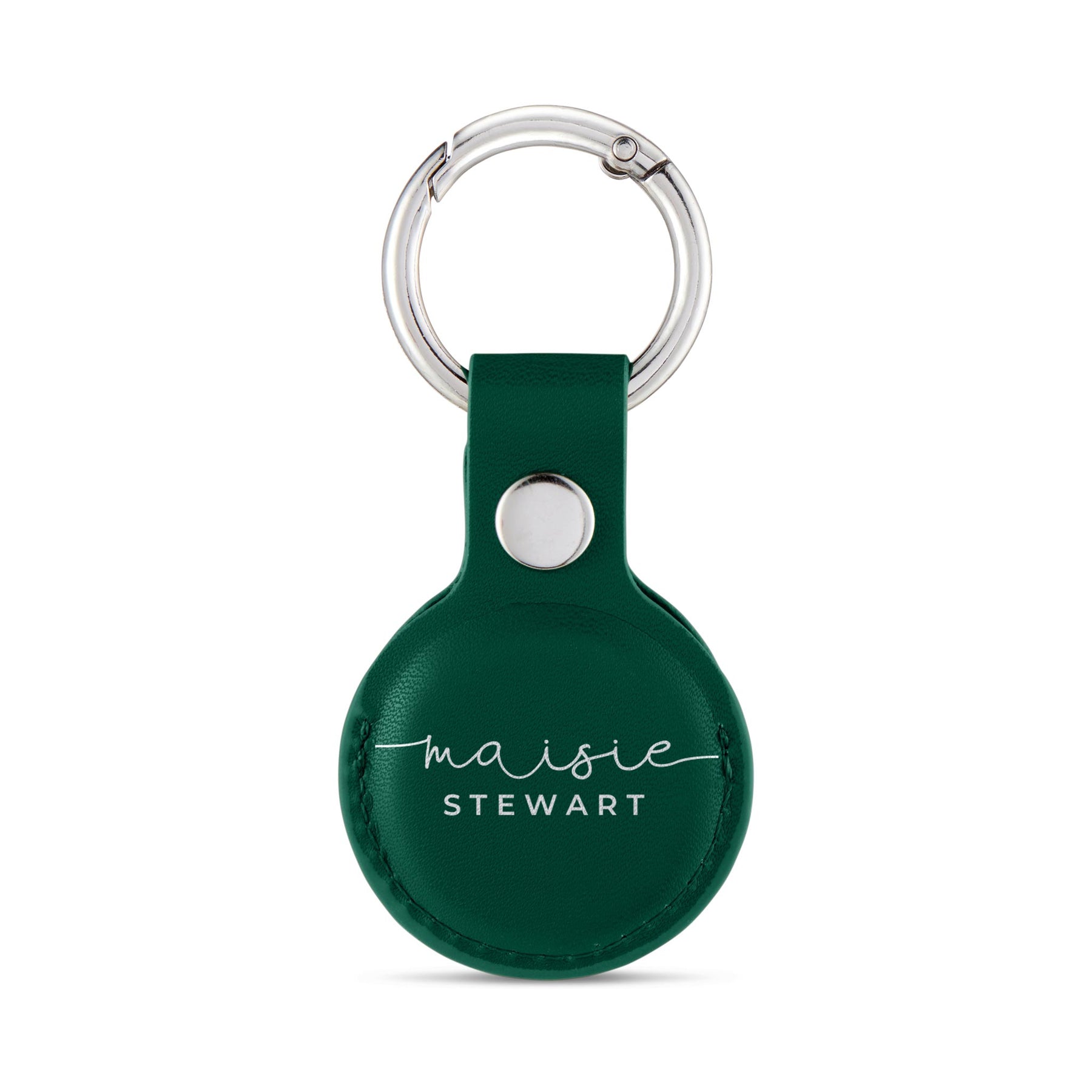 Personalised AirTag Case Keyring Holder Keychain Holder for Air Tag Tracking Device Name Handwritten on Green