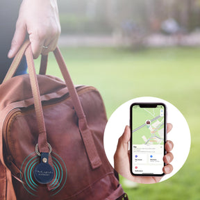 Personalised AirTag Case Keyring Holder Keychain Holder for Air Tag Tracking Device Name Handwritten on Blue