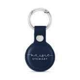 Personalised AirTag Case Keyring Holder Keychain Holder for Air Tag Tracking Device Name Handwritten on Blue