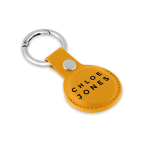 Personalised AirTag Case Keyring Holder Keychain Holder for Air Tag Tracking Device Name Bold on Yellow