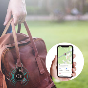 Personalised AirTag Case Keyring Holder Keychain Holder for Air Tag Tracking Device Monogram Initials on Black