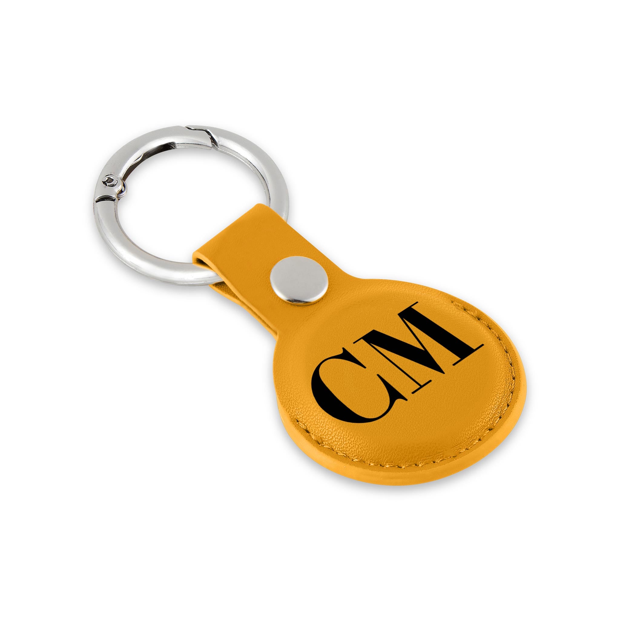 Personalised AirTag Case Keyring Holder Keychain Holder for Air Tag Tracking Device Monogram Initials on Yellow