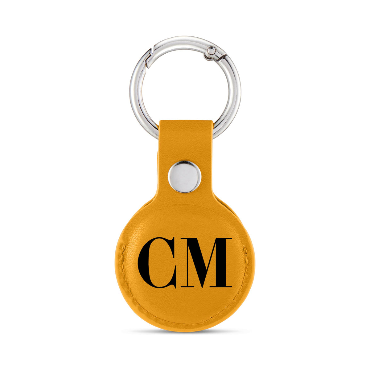 Personalised AirTag Case Keyring Holder Keychain Holder for Air Tag Tracking Device Monogram Initials on Yellow