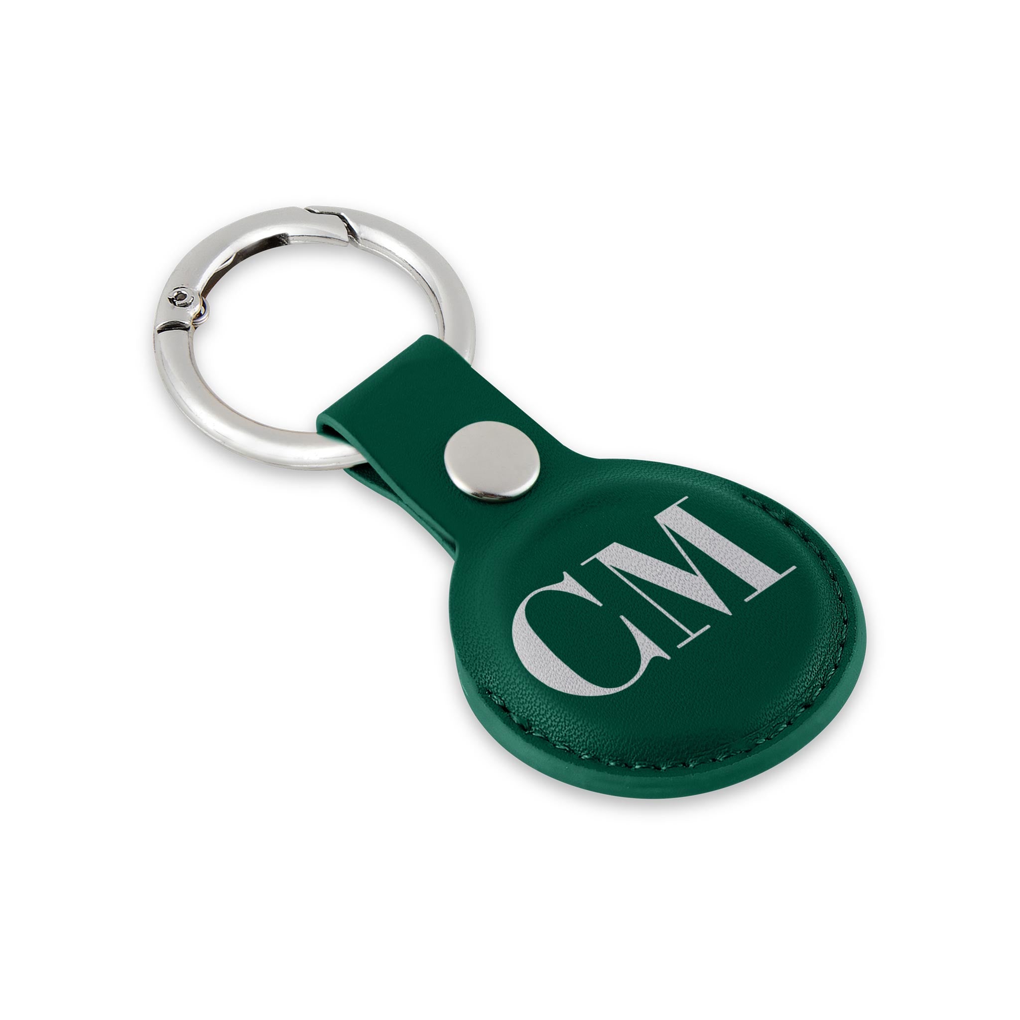 Personalised AirTag Case Keyring Holder Keychain Holder for Air Tag Tracking Device Monogram Initials on Green