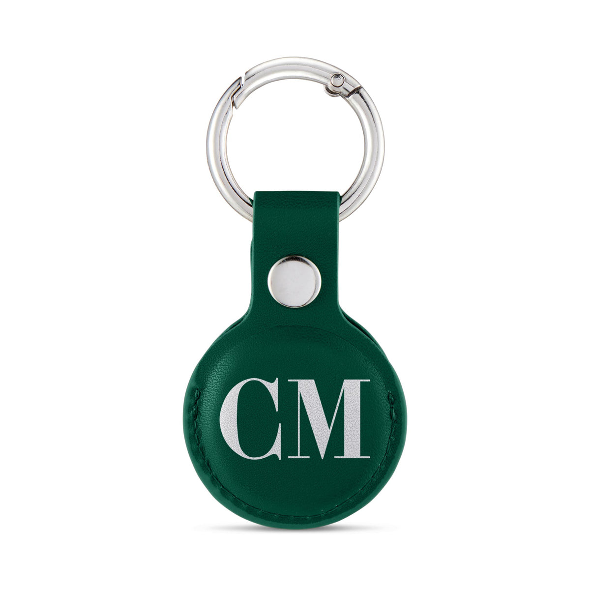 Personalised AirTag Case Keyring Holder Keychain Holder for Air Tag Tracking Device Monogram Initials on Green