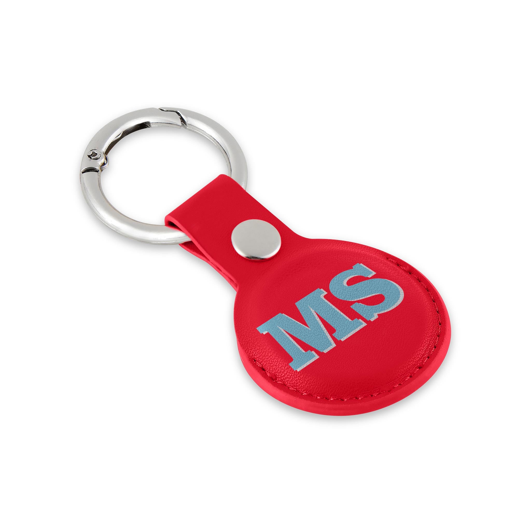 Personalised AirTag Case Keyring Holder Keychain Holder for Air Tag Tracking Device Monogram Bold on Red