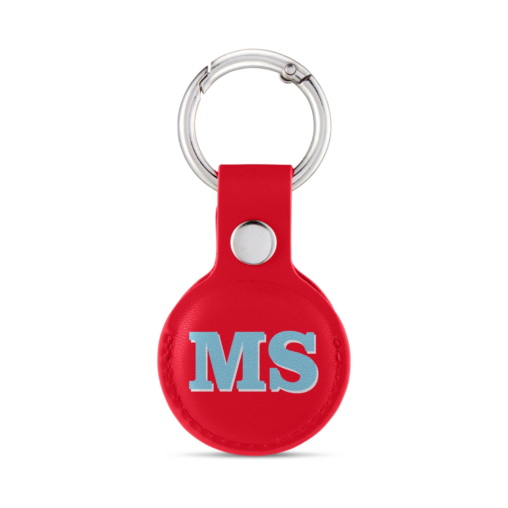 Personalised AirTag Case Keyring Holder Keychain Holder for Air Tag Tracking Device Monogram Bold on Red