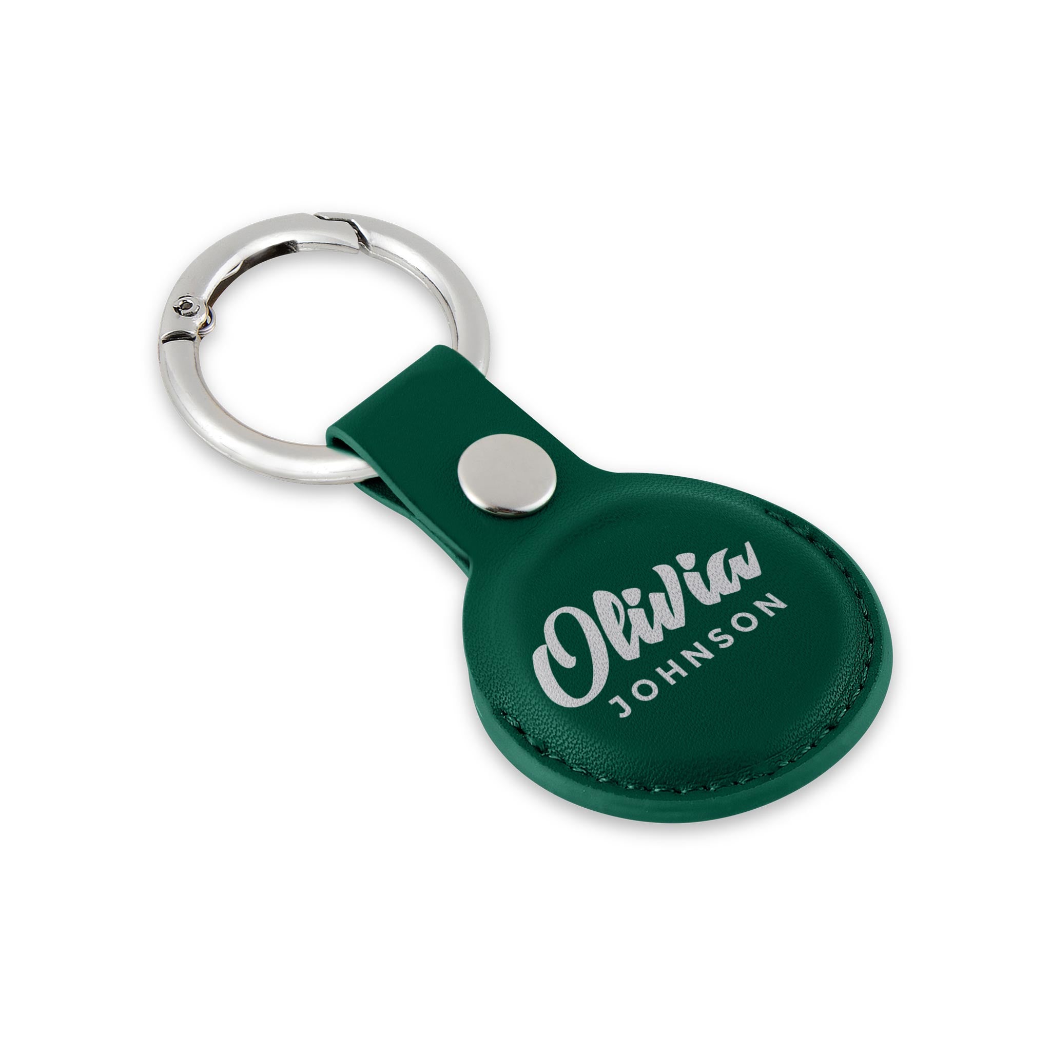 Personalised AirTag Case Keyring Holder Keychain Holder for Air Tag Tracking Device Name Bold on Green