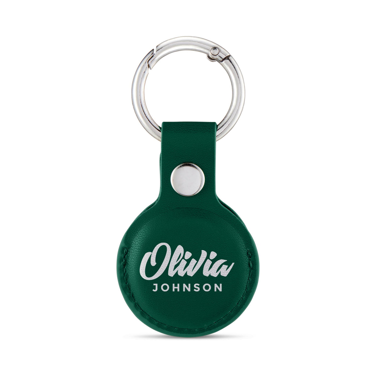 Personalised AirTag Case Keyring Holder Keychain Holder for Air Tag Tracking Device Name Bold on Green