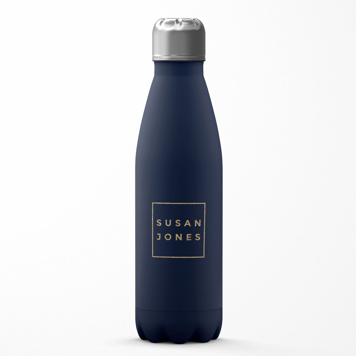 Personalised Water Bottle Name Golden in Square
