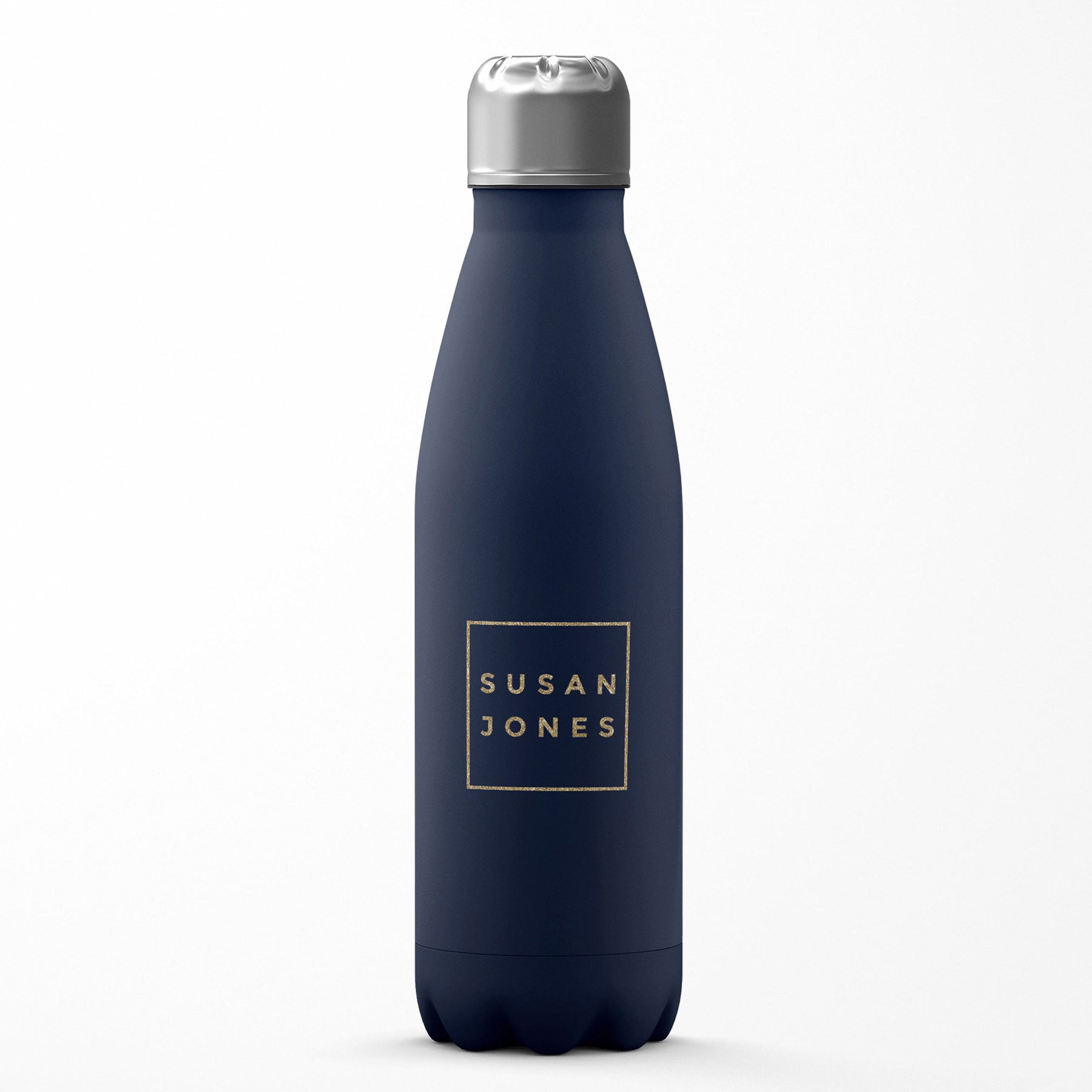 Personalised Water Bottle Name Golden in Square