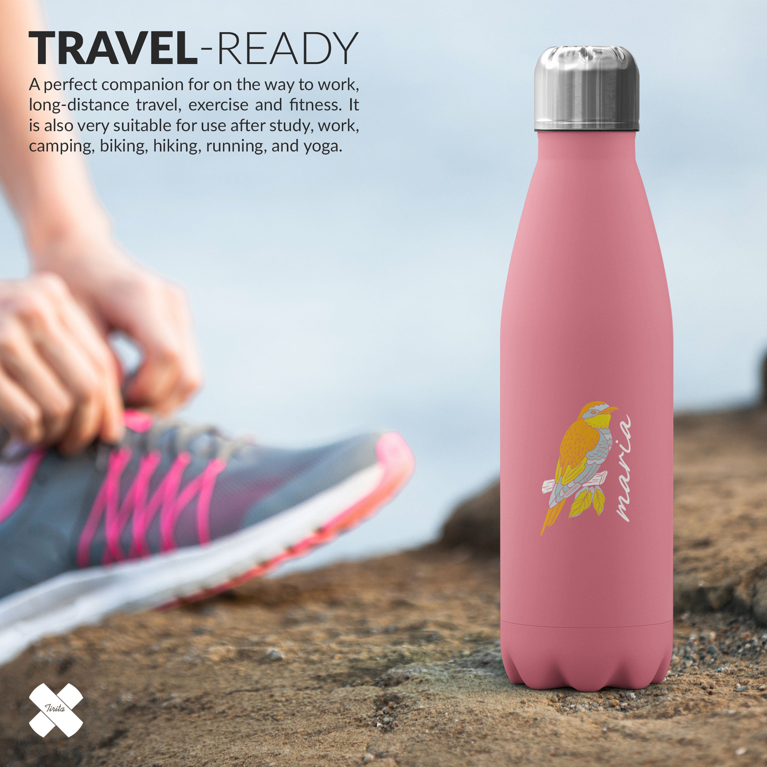 Personalised Water Bottle Exotic Bird