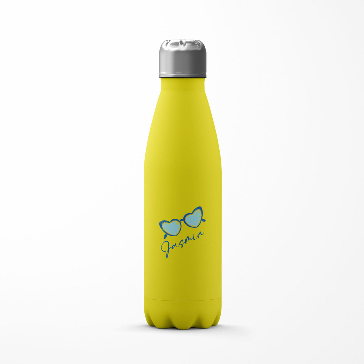 Personalised Water Bottle Heart Shape Glasses