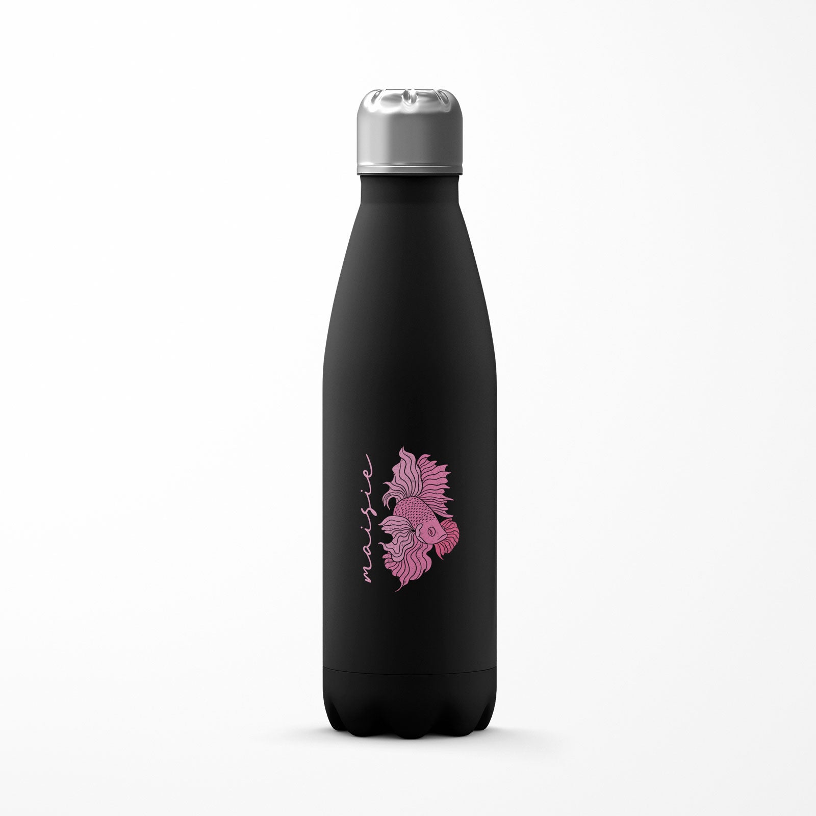 Personalised Water Bottle Pink Goldfish