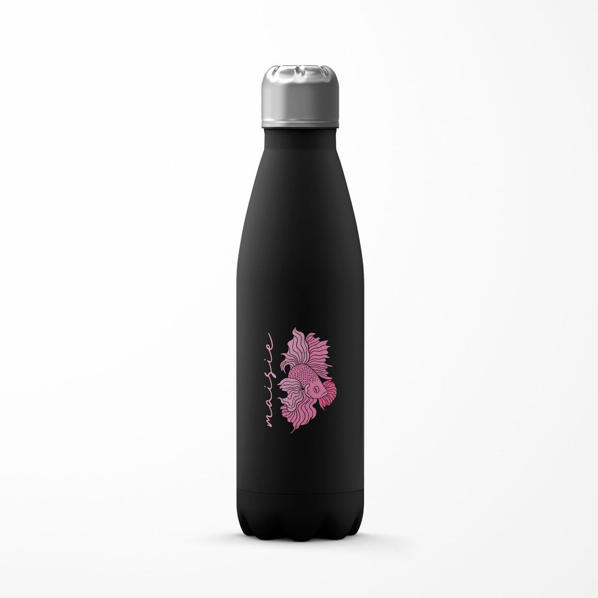 Personalised Water Bottle Pink Goldfish