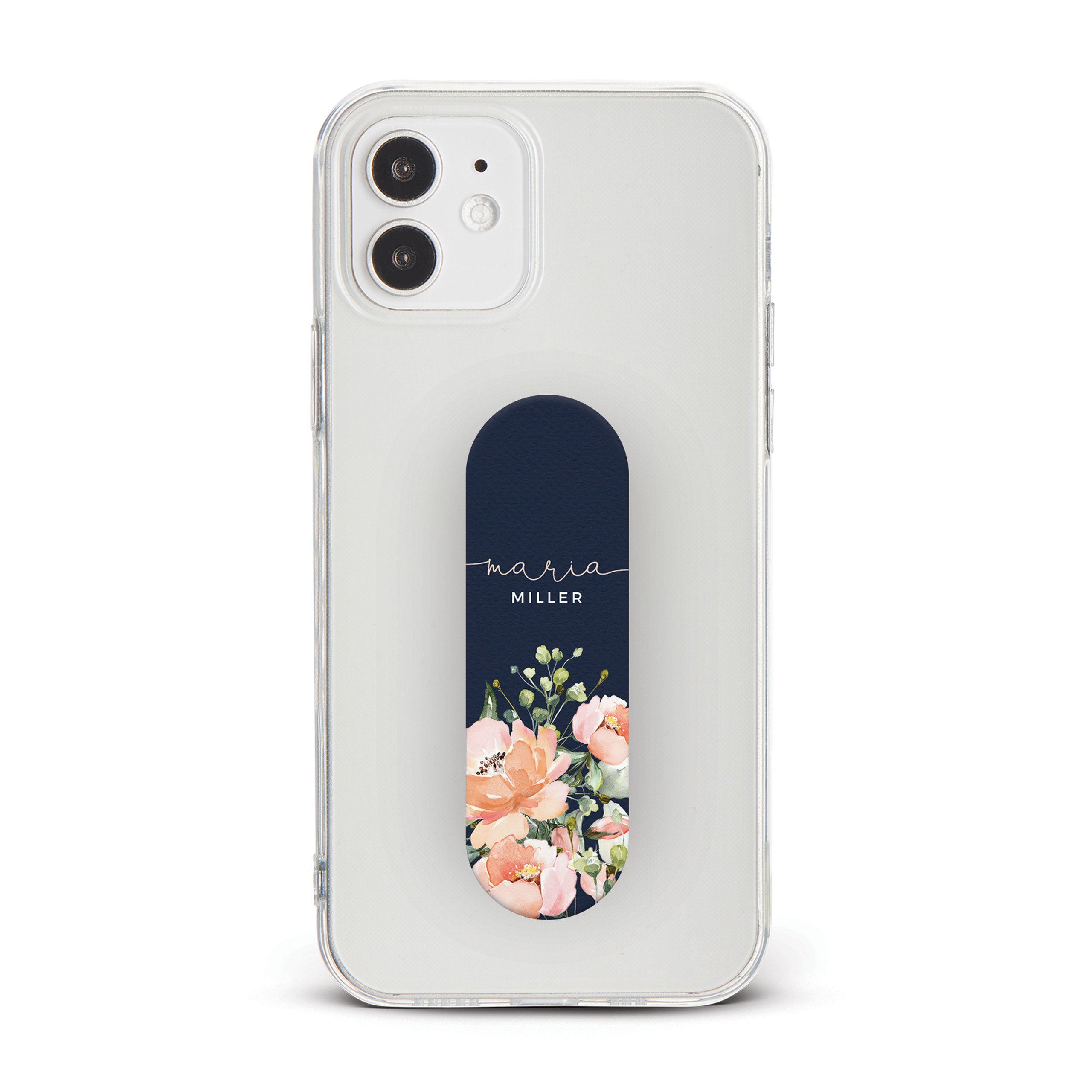 Personalised Phone Grip Holder Finger Strap Floral Wild Roses