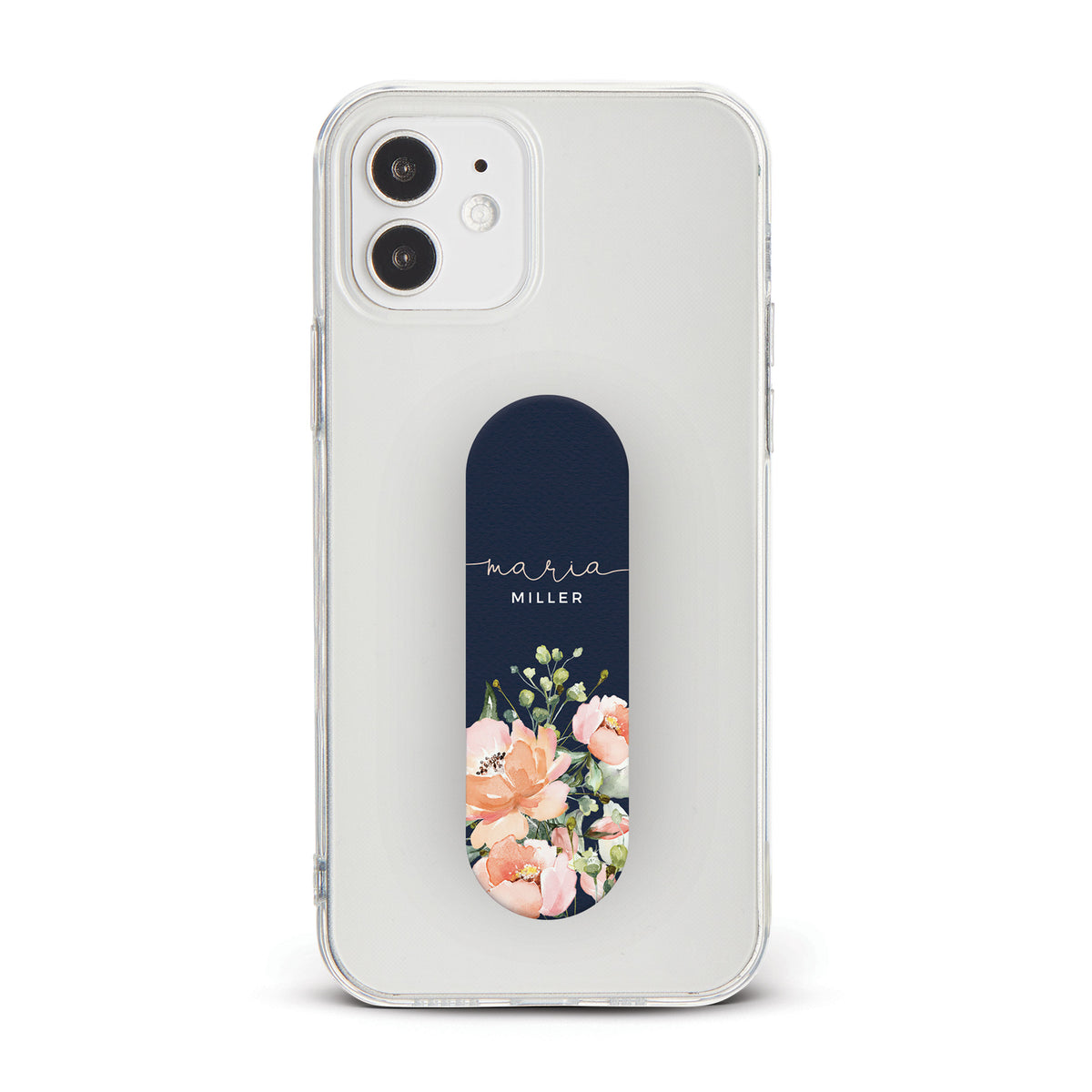 Personalised Phone Grip Holder Finger Strap Floral Wild Roses